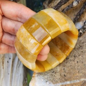 Genuine Agate Stone Bracelet Large Natural Crystals Bohemian Lewelry